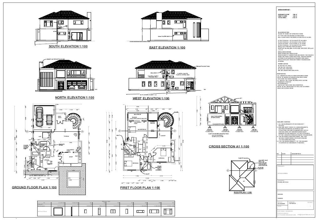Detailed architectural drawing set